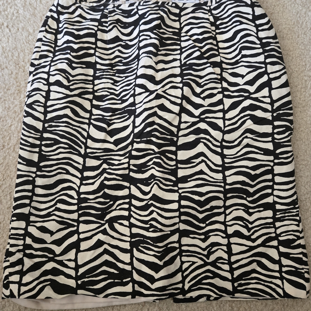 Calvin Klein Black and White Zebra Pencil Skirt